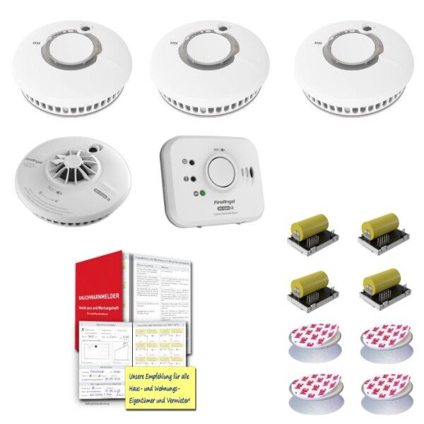 Rauchmelder-Set für 3-Zimmer Wohnung inkl. Hitze- und CO-Melder