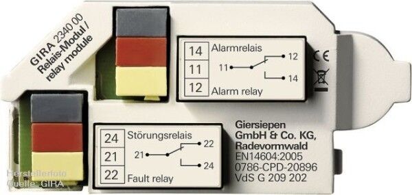 Relaismodul für Gira Dual-Rauchwarnmelder