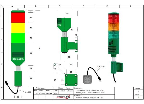 Schabus CO2 Ampel Modell "Medical"